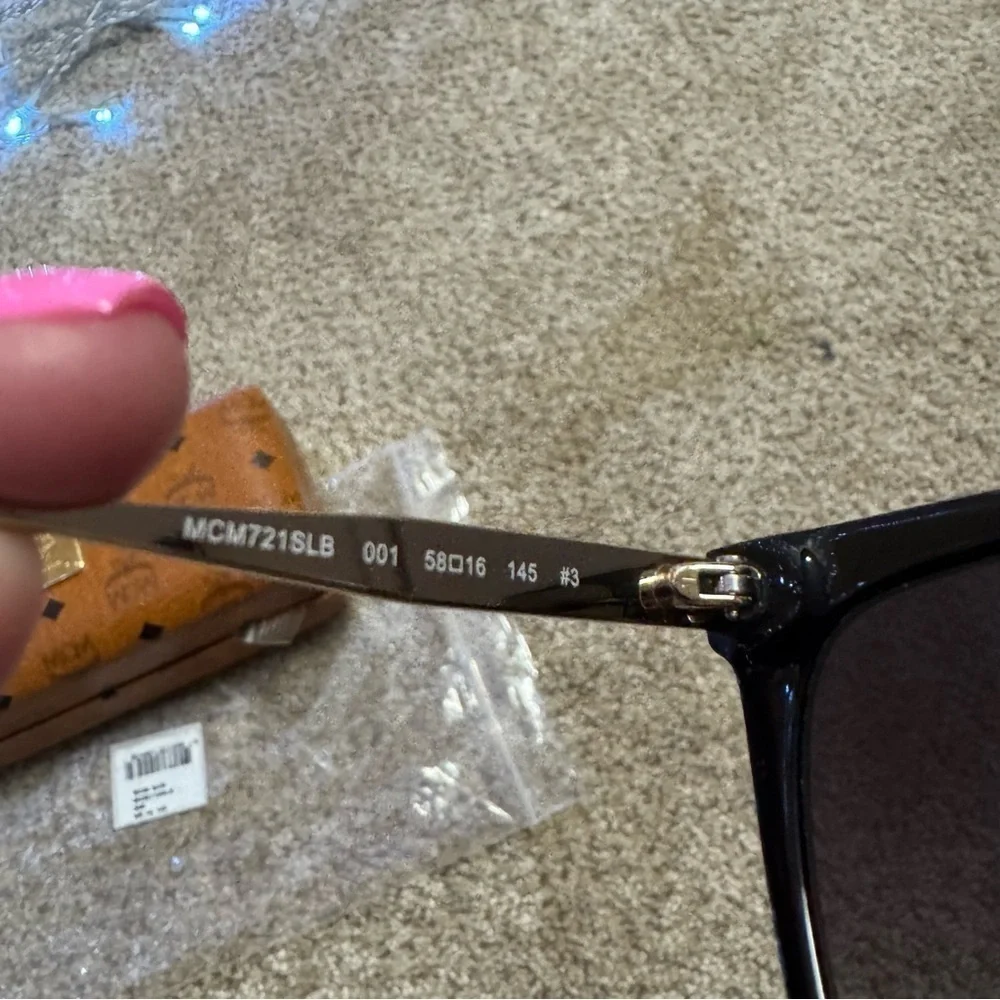 NEW MCM 58mm Gradient Rectangle Sunglasses black silver